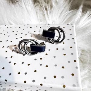 Silver and Black Earrings